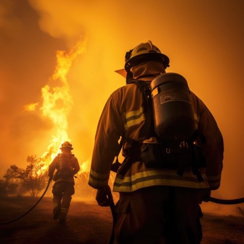 back-view-firefighters-trying-put-out-wildfire back-view-firefighters-trying-put-out-wildfire